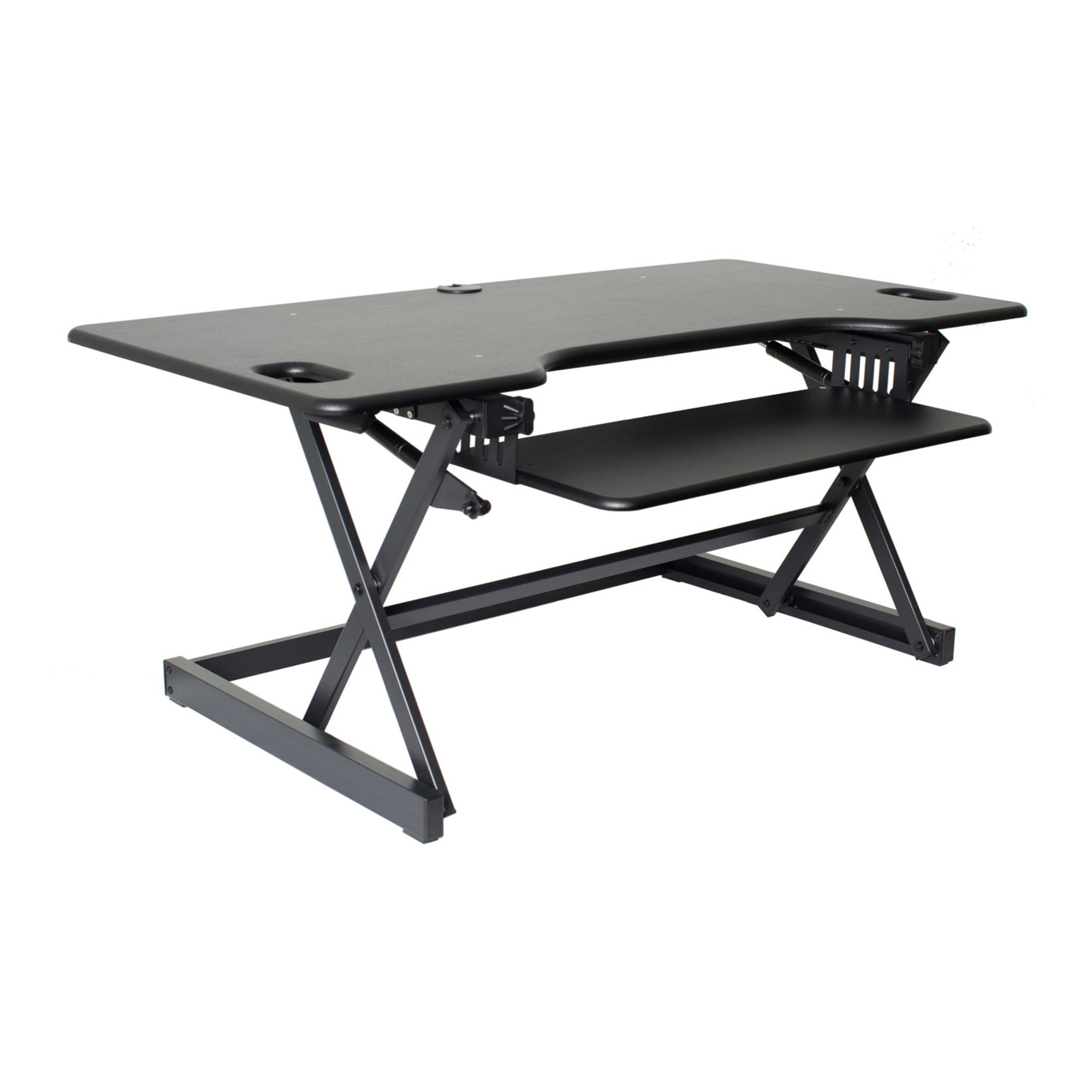 Rocelco Standing Desk Converter 46 Inch Deluxe Adjustable Support Riser, Black - VMInnovations