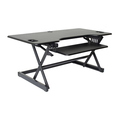Rocelco Standing Desk Converter 46 Inch Deluxe Adjustable Support Riser, Black - VMInnovations