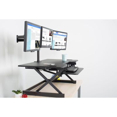 Rocelco Standing Desk Converter 46 Inch Deluxe Adjustable Support Riser, Black