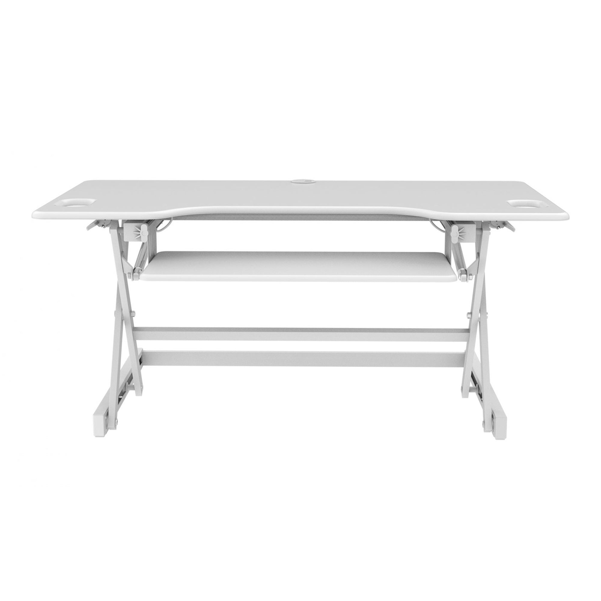Rocelco Standing Desk Converter 46 Inch Deluxe Adjustable Support Riser, White - VMInnovations