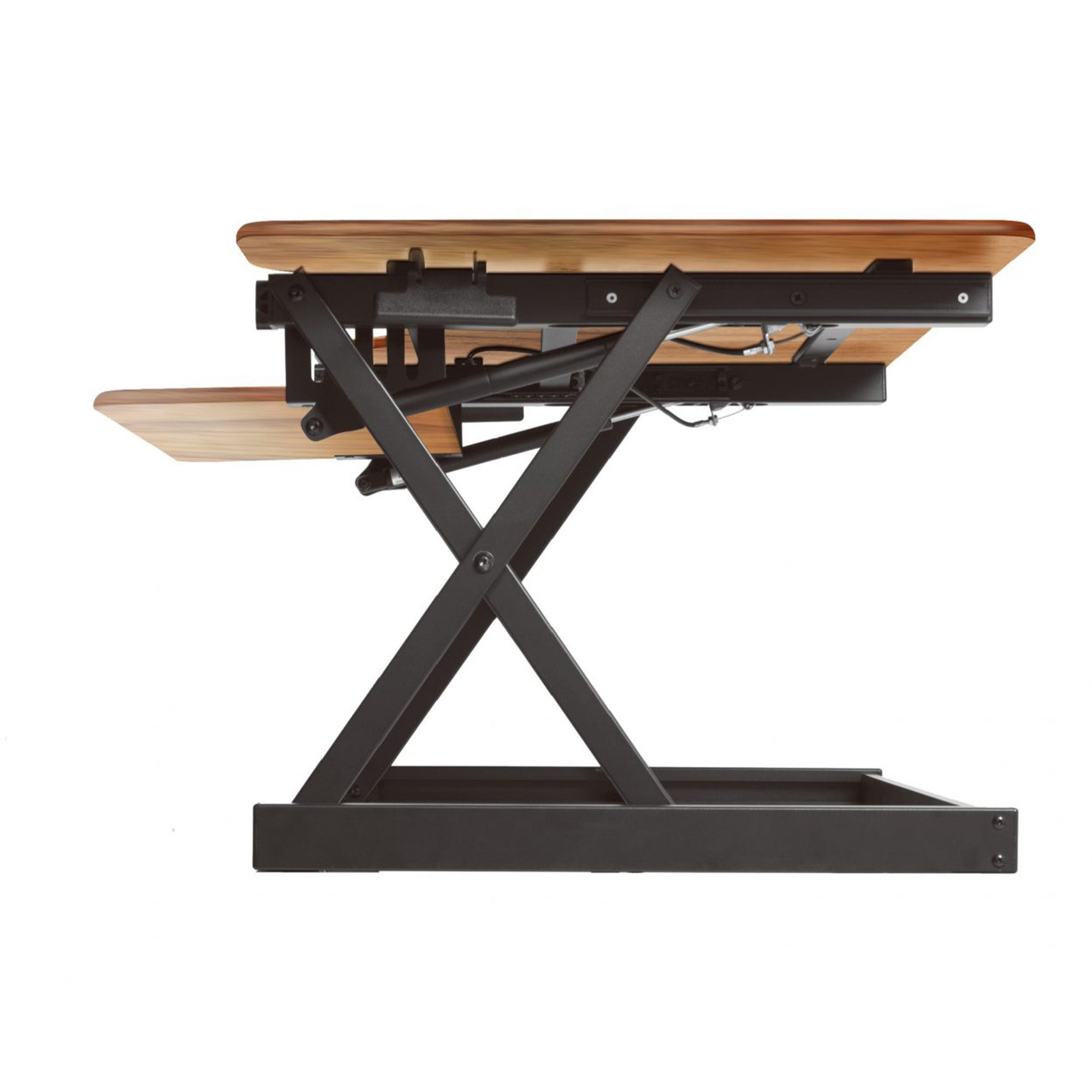 Rocelco Adjustable Standing Desk Converter, Teak & 30 Inch Dual Monitor Stand - VMInnovations