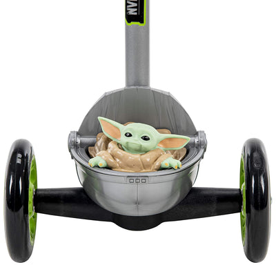 Huffy Kids Ages 3+ Star Wars The Child 3 Wheel Tilt N Turn Steel Scooter, Green