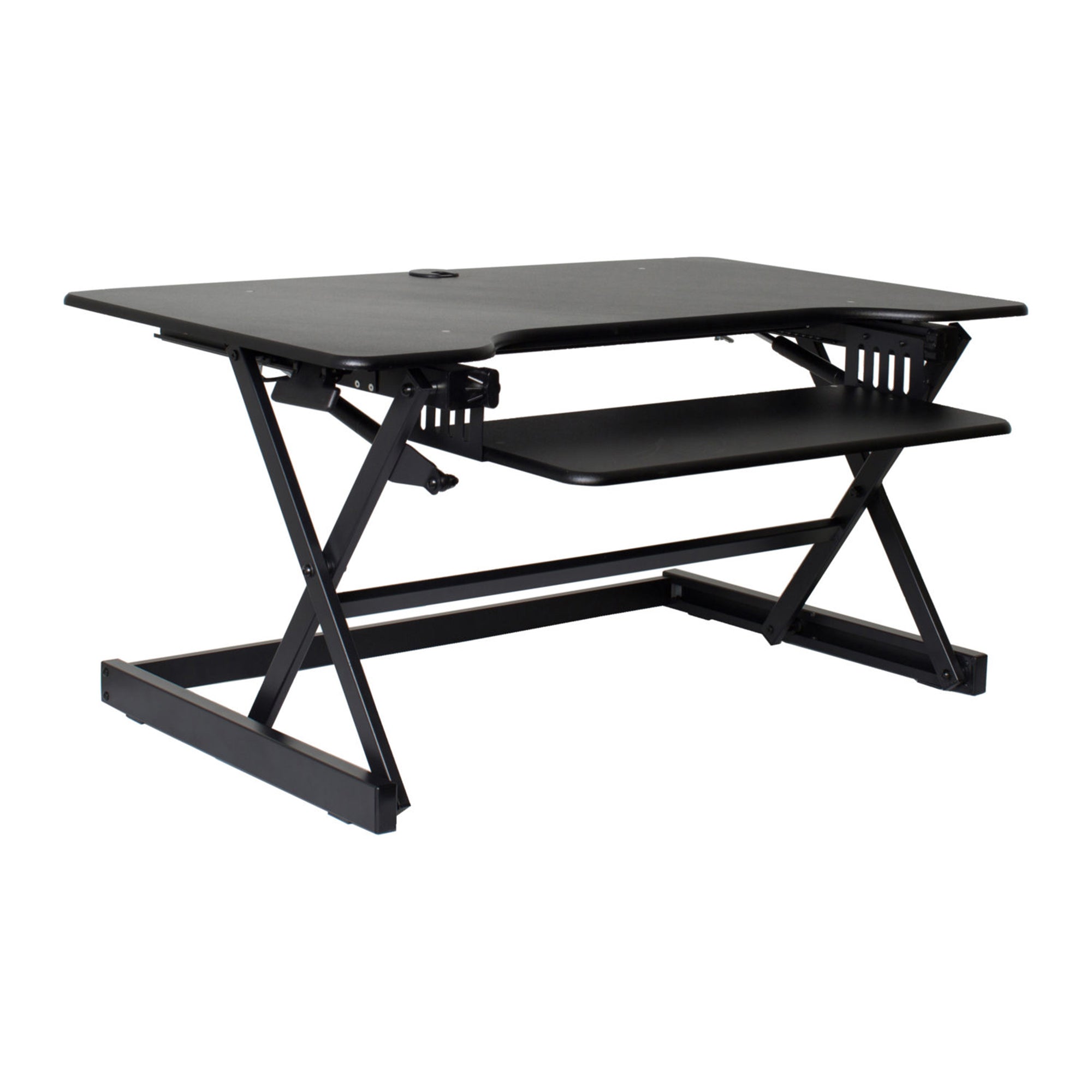 Rocelco 40 Inch Standing Desk Support Riser, Black and Dual Monitor Desk Mount