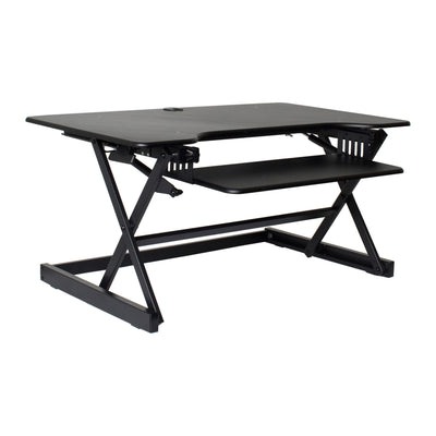 Rocelco 40 Inch Standing Desk Support Riser, Black and Dual Monitor Desk Mount