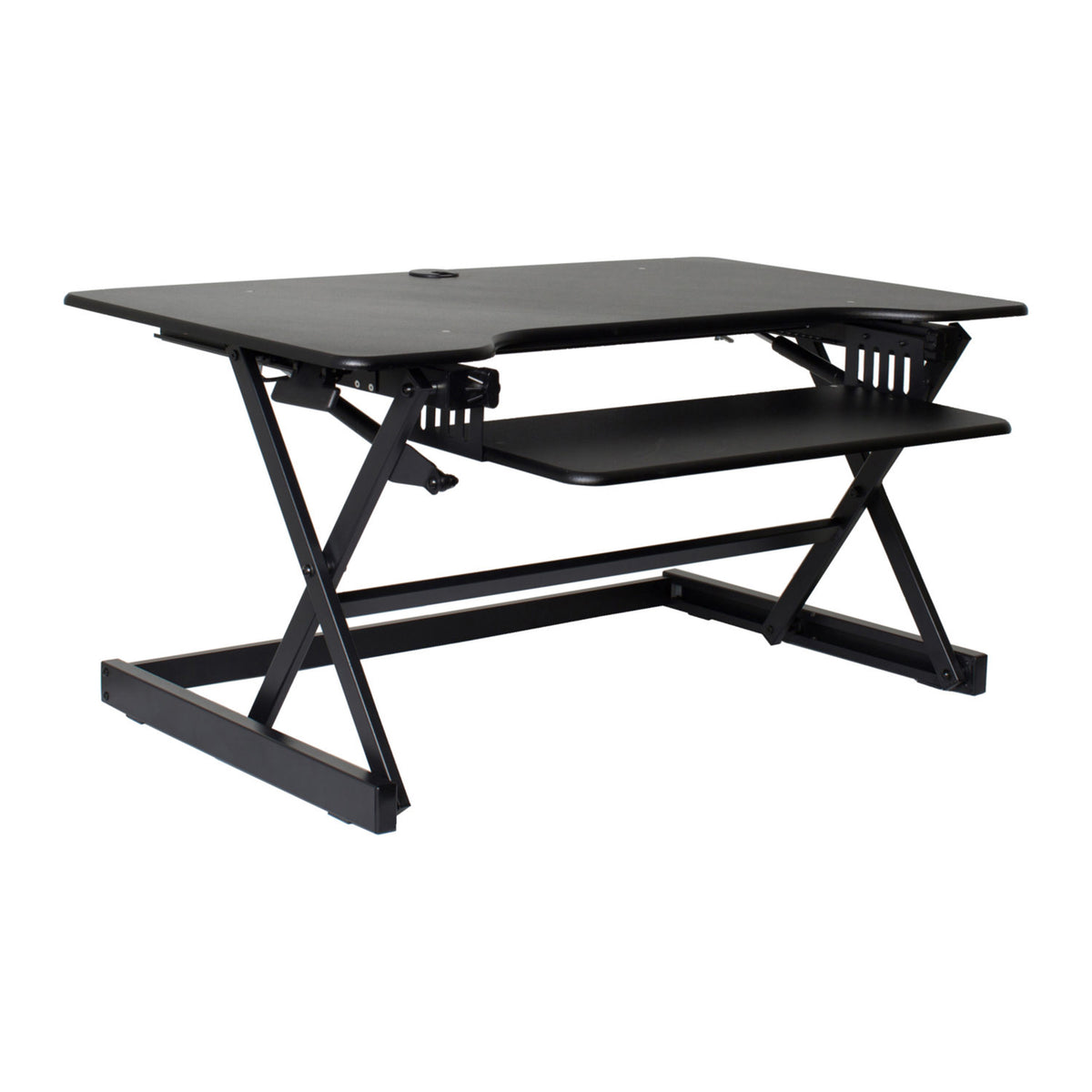 Rocelco 40 Inch Standing Desk Support Riser, Black and Dual Monitor Desk Mount