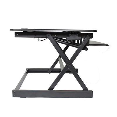 Rocelco 40 Inch Standing Desk Support Riser, Black and Dual Monitor Desk Mount