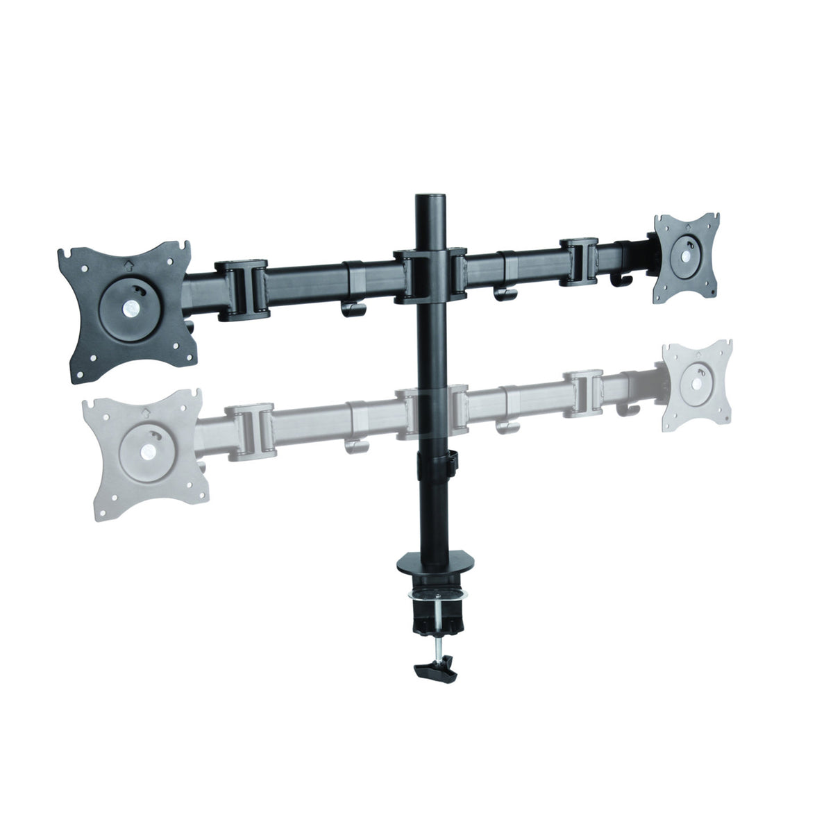 Rocelco Premium Adjustable Double Monitor Desk Mount, Fits 13-27 In LED Screens