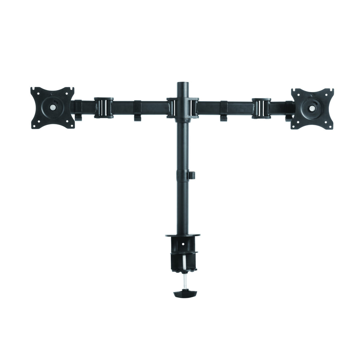 Rocelco 46 In Rising Desk Converter, White & Adjustable Dual Monitor Desk Mount