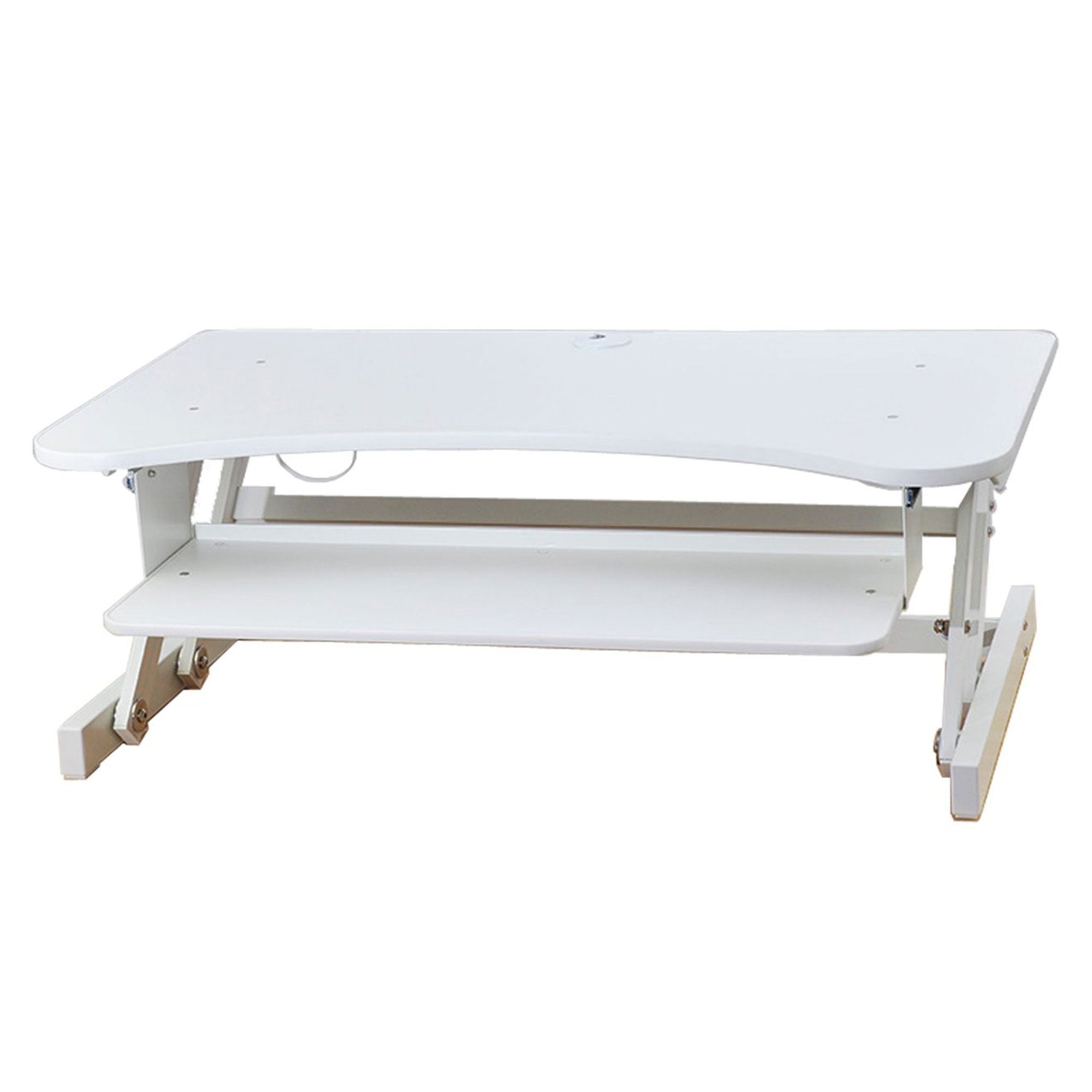 Rocelco Standing Desk Converter 37.5 Inch Deluxe Adjustable Support Riser, White