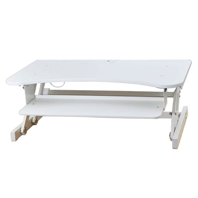 Rocelco Standing Desk Converter 37.5 Inch Deluxe Adjustable Support Riser, White