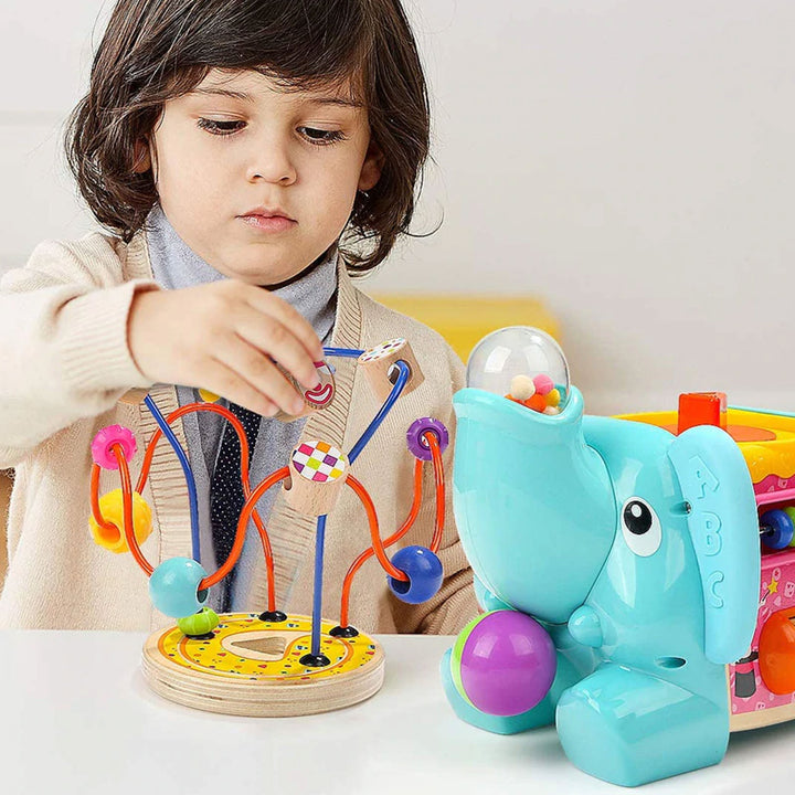 TopBright 5 in 1 Elephant Activity Cube w/ Maze and Games for Toddlers(Open Box)