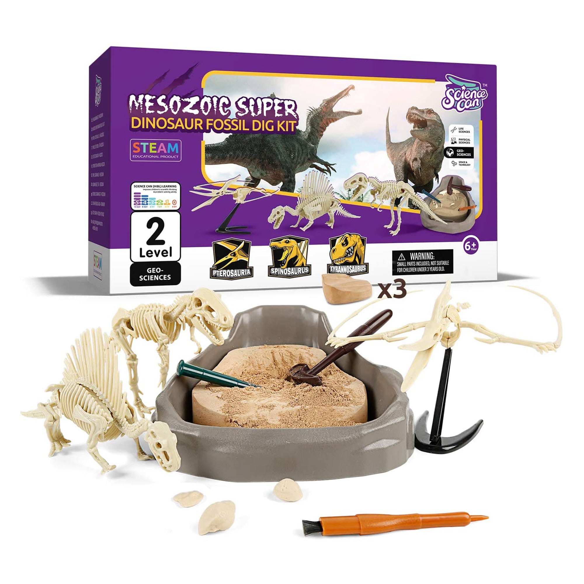 Science Can 160003G-1 Mesozoic Era Super Dinosaur Fossil Dig Kit for Ages 6 & Up - VMInnovations