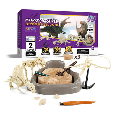 Science Can 160003G-1 Mesozoic Era Super Dinosaur Fossil Dig Kit for Ages 6 & Up - VMInnovations