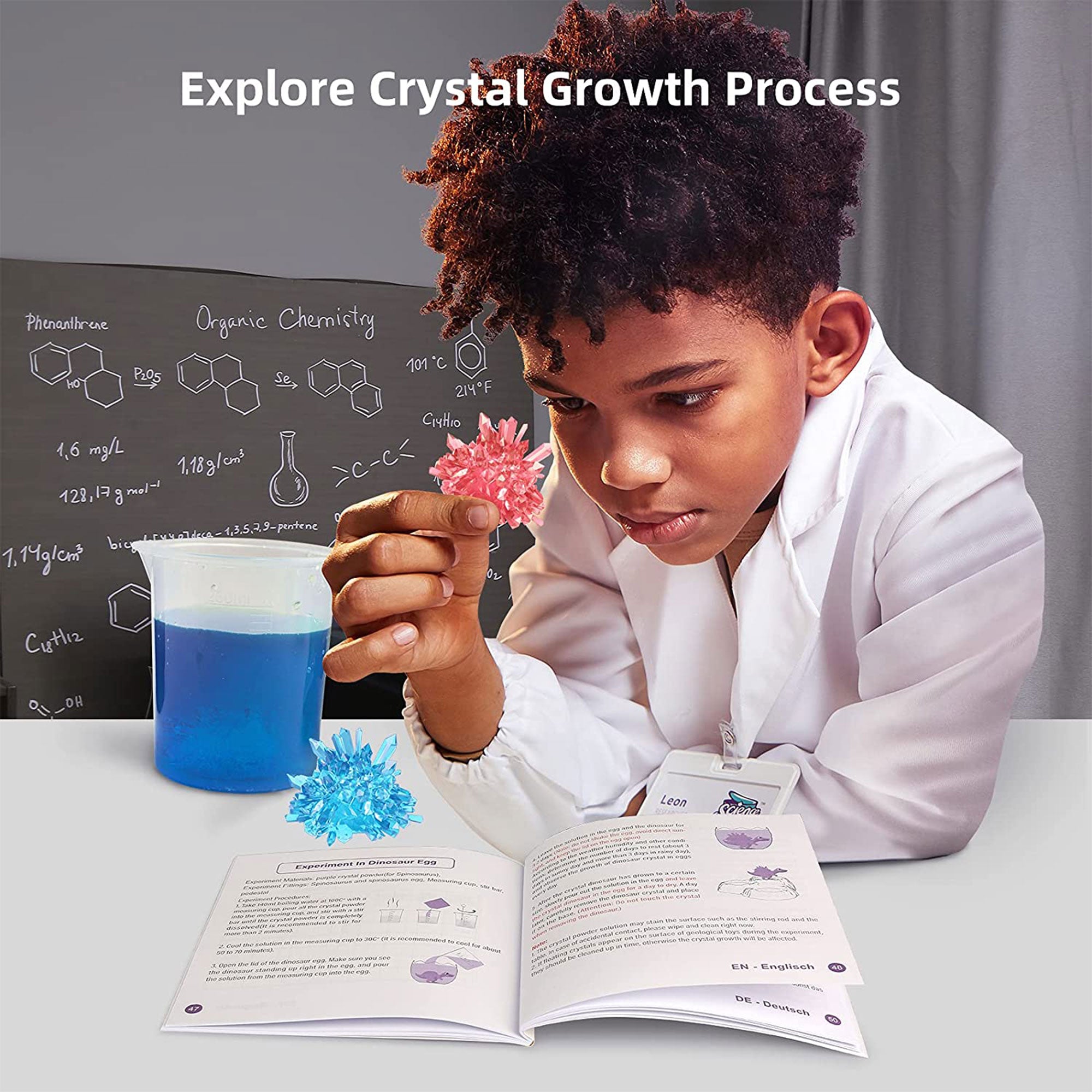 Science Can Geoscience 3 Color Crystal Dinosaur Deluxe Growing Kit Experiment - VMInnovations
