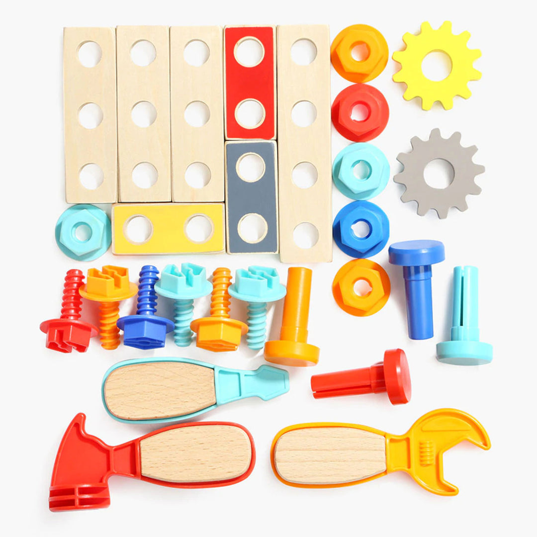 Topbright Toddler Construction Toy Set w/Foldable Bench, Tools & Truck(Open Box)
