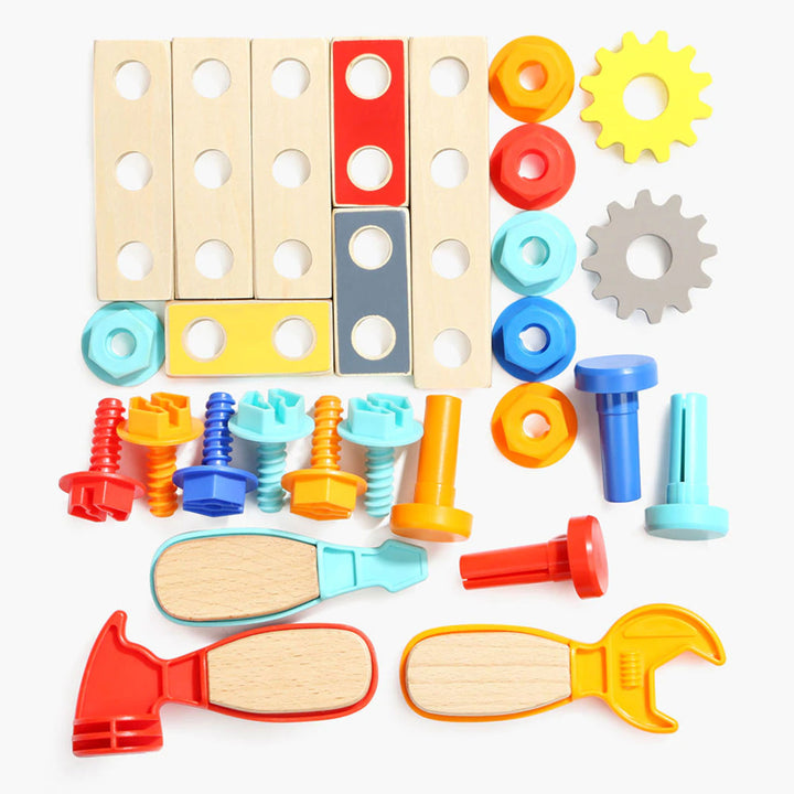 Topbright Toddler Construction Toy Set w/Foldable Bench, Tools & Truck(Open Box)