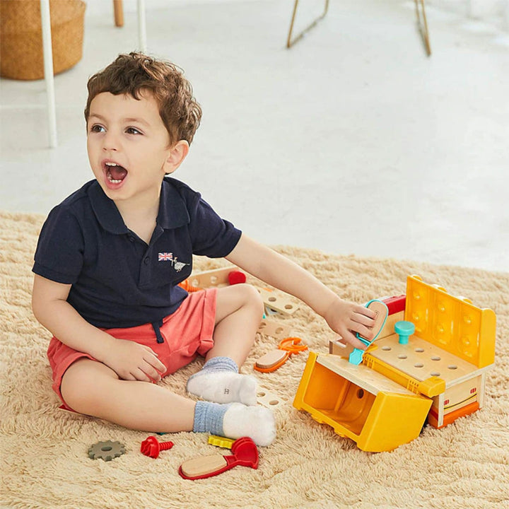 Topbright Toddler Construction Toy Set w/Foldable Bench, Tools & Truck(Open Box)
