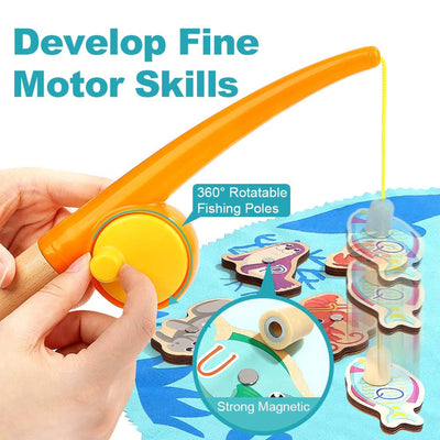 Topbright Toys Educational Portable Magnetic Fishing Game with 2 Fishing Poles - VMInnovations