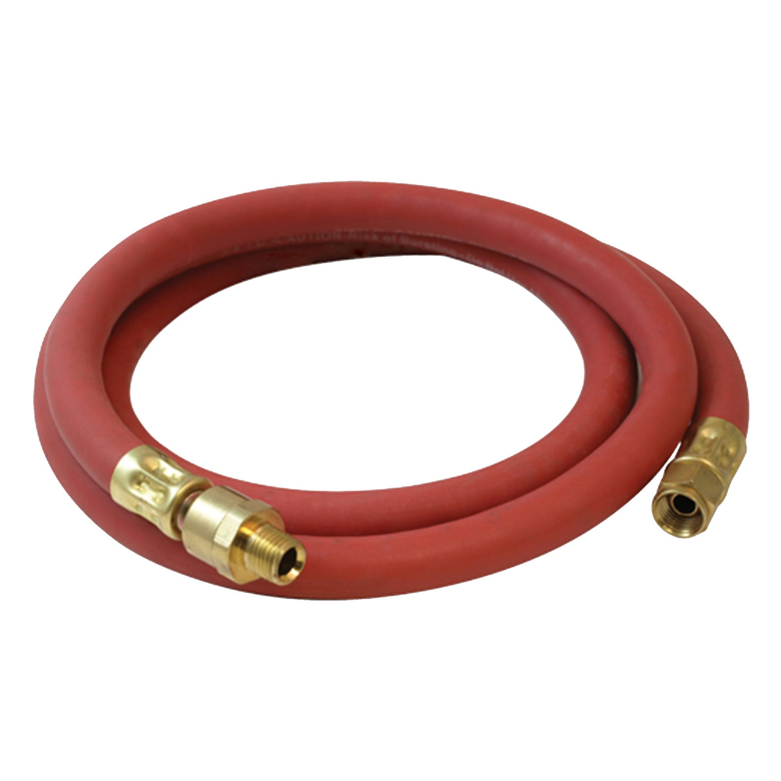 Apache 10130400 0.25" x 24" 300 PSI Rubber Air Whip Hose with Ball Swivel, Red - VMInnovations