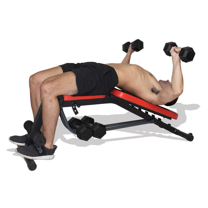 Extreme Products Group Health Gear 7 Position Dumbbell Bench, Red (Used)