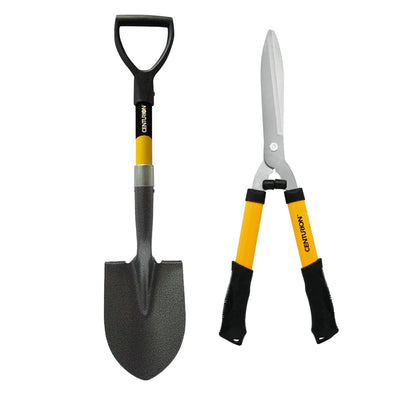 CENTURION 8 Inch Hedge Shears and 26.5 Inch Shorty Shovel with D Grip Handle