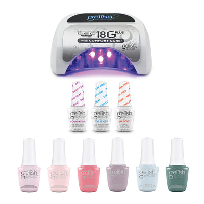 Gelish Complete Manicure Kit w/ LED Curing Light, Terrific Trio & Full Bloom Set