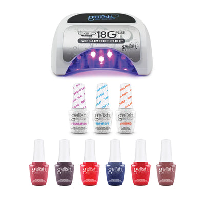 Gelish Complete Manicure Kit w/ LED Curing Light, Terrific Trio & Midnight Set