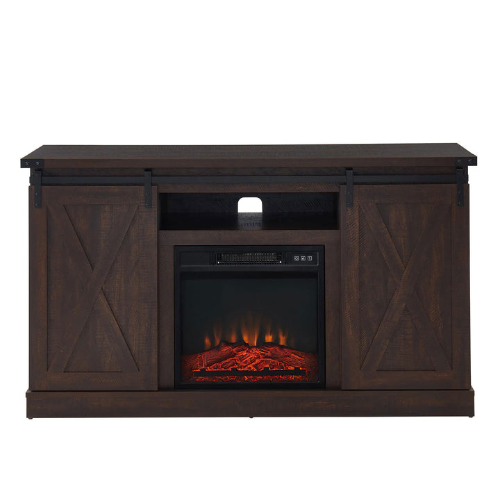 Edyo Living Electric Fireplace TV Stand Table with Sliding Barn Door (Used) - VMInnovations