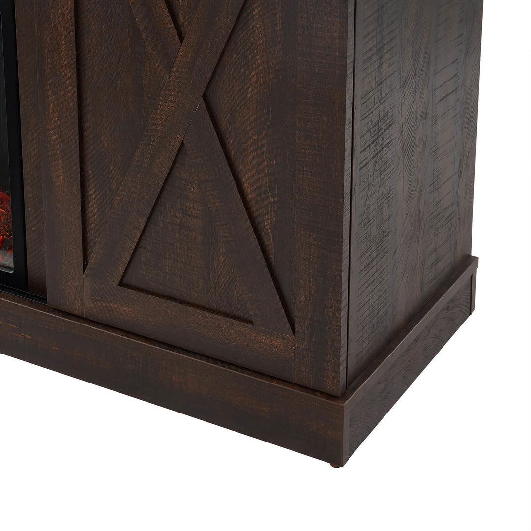 Edyo Living Electric Fireplace TV Stand Table with Sliding Barn Door (Used) - VMInnovations