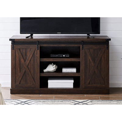 Edyo Living Rustic Farmhouse TV Stand Table with Sliding Barn Doors (For Parts) - VMInnovations