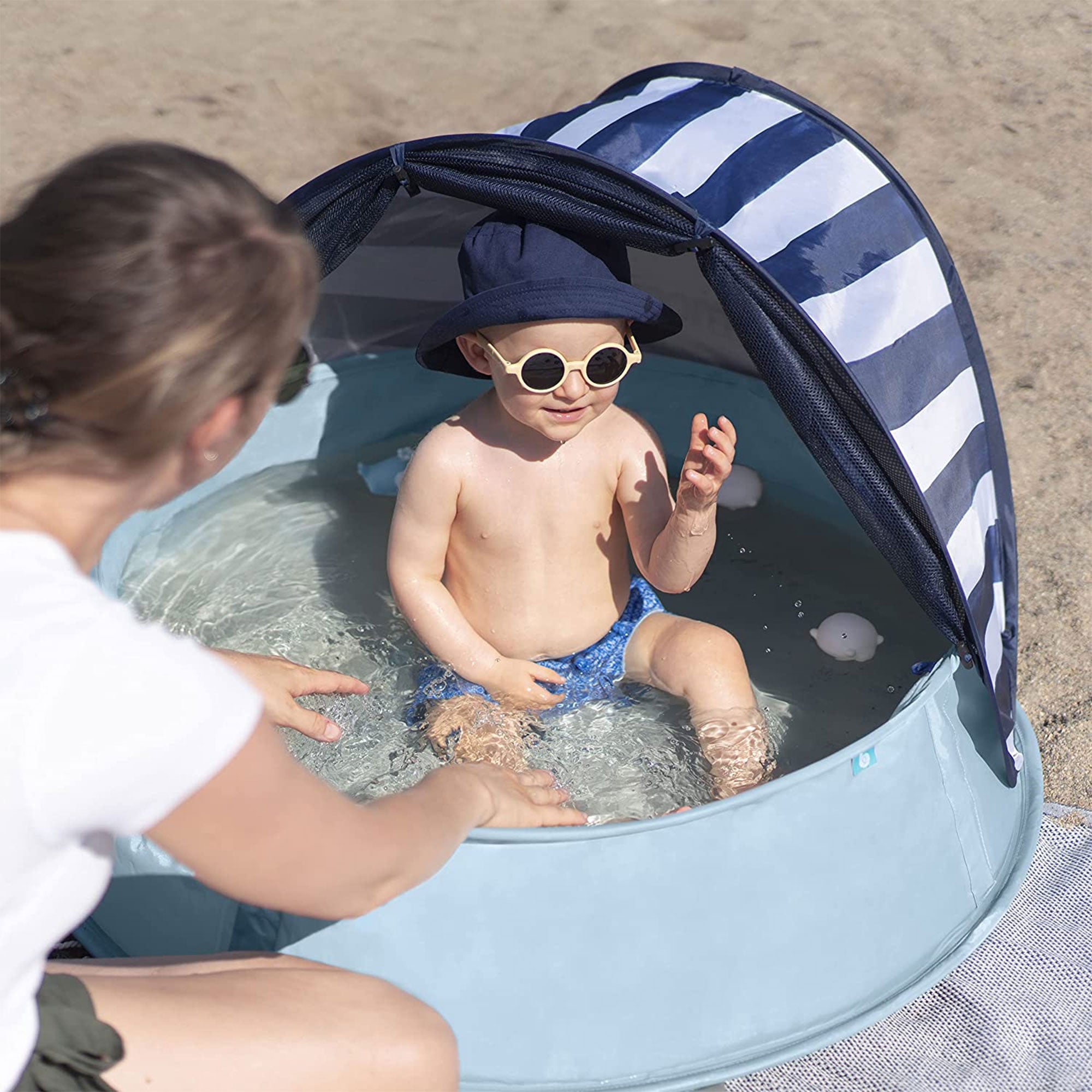 Babymoov Aquani Convertible Pop Up Tent, Kiddie Pool, and Play Yard with Canopy