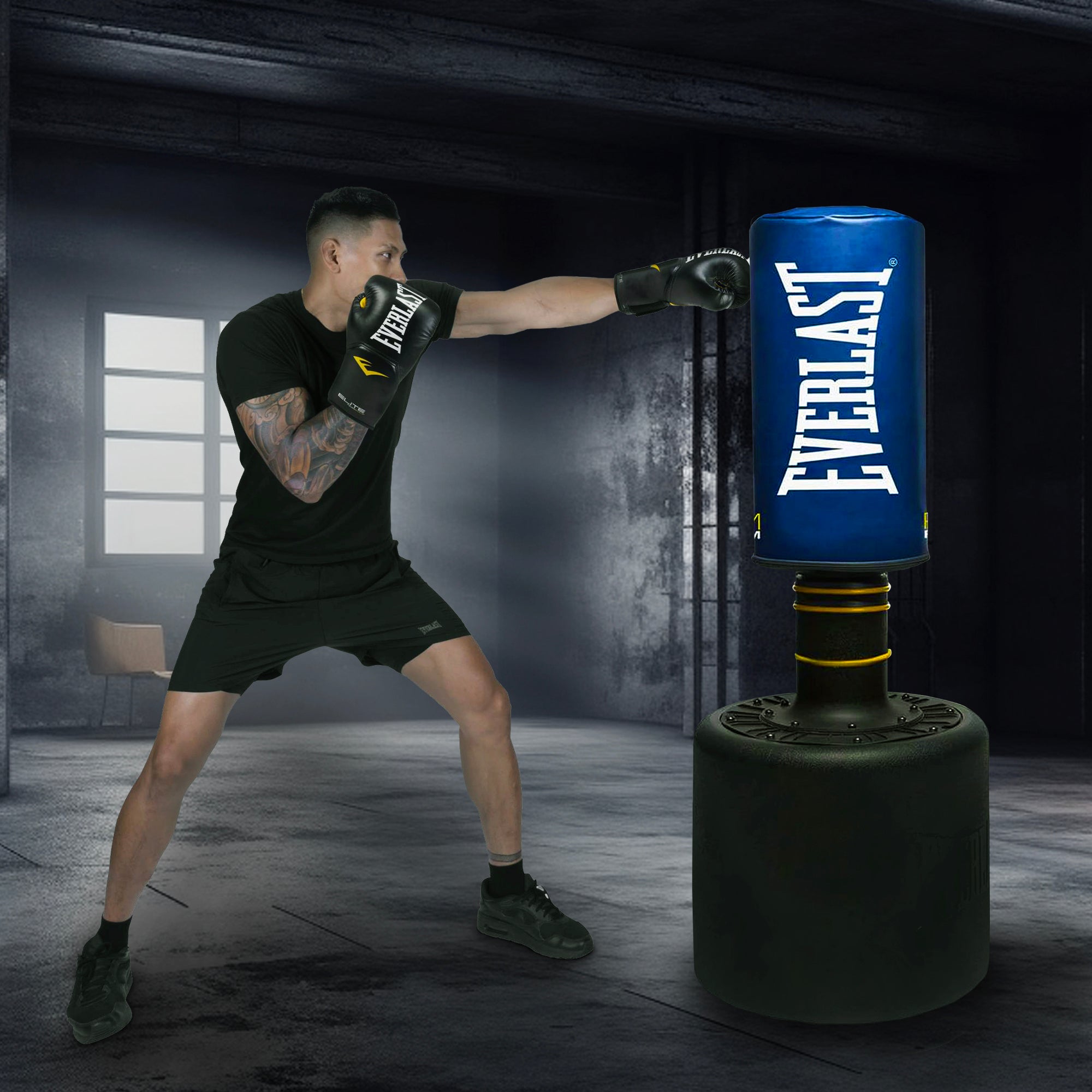 Everlast Powercore Free Standing HeavyDuty Fitness Training Bag w/Kit Blue(Used) - VMInnovations