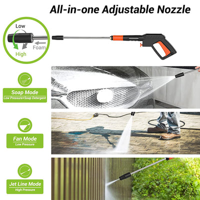 PAXCESS Cordless String Trimmer with Battery & Electric Power Washer with Nozzle