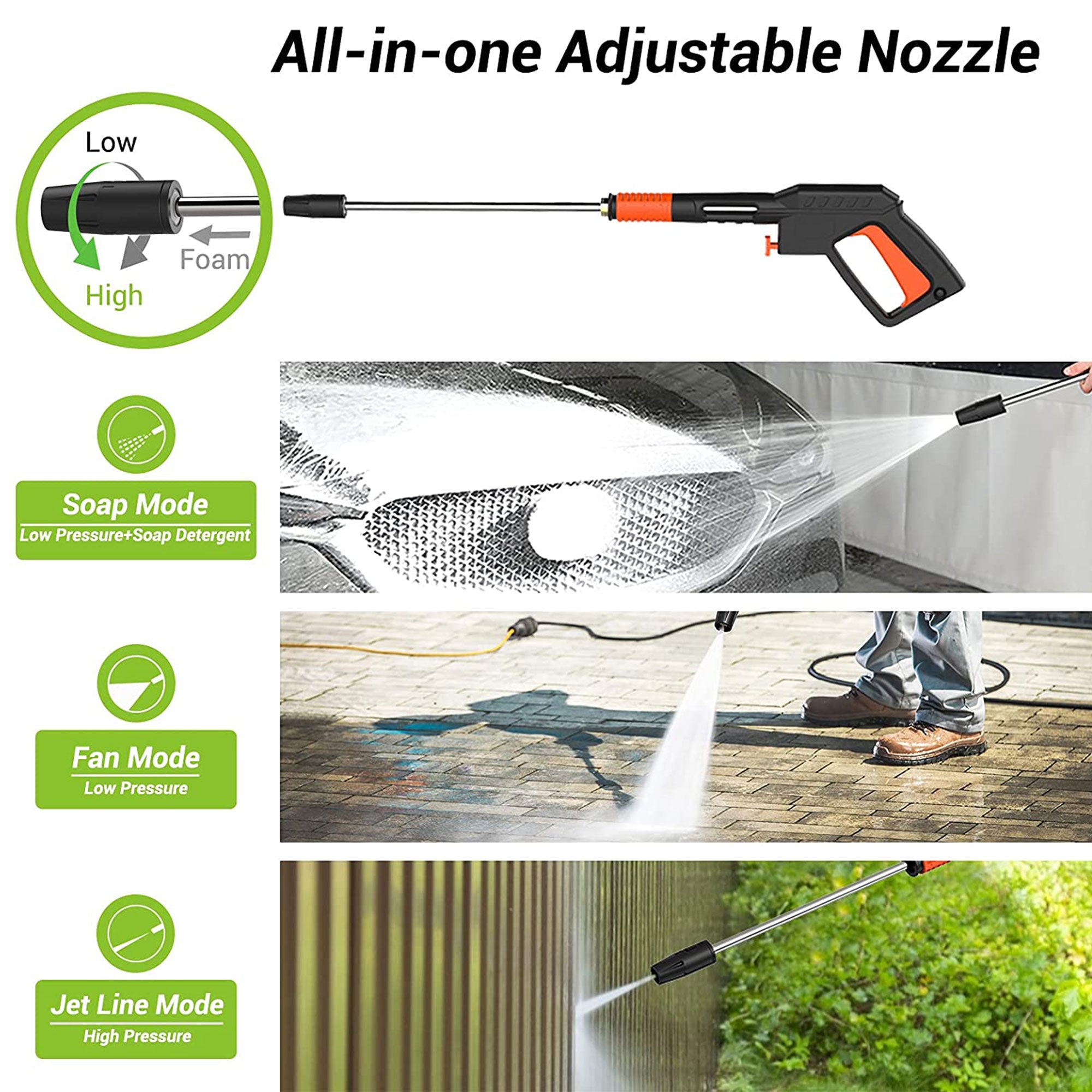 PAXCESS 3,000PSI 1,800 Watt Electric Power Washer with Adjustable Spray Nozzle