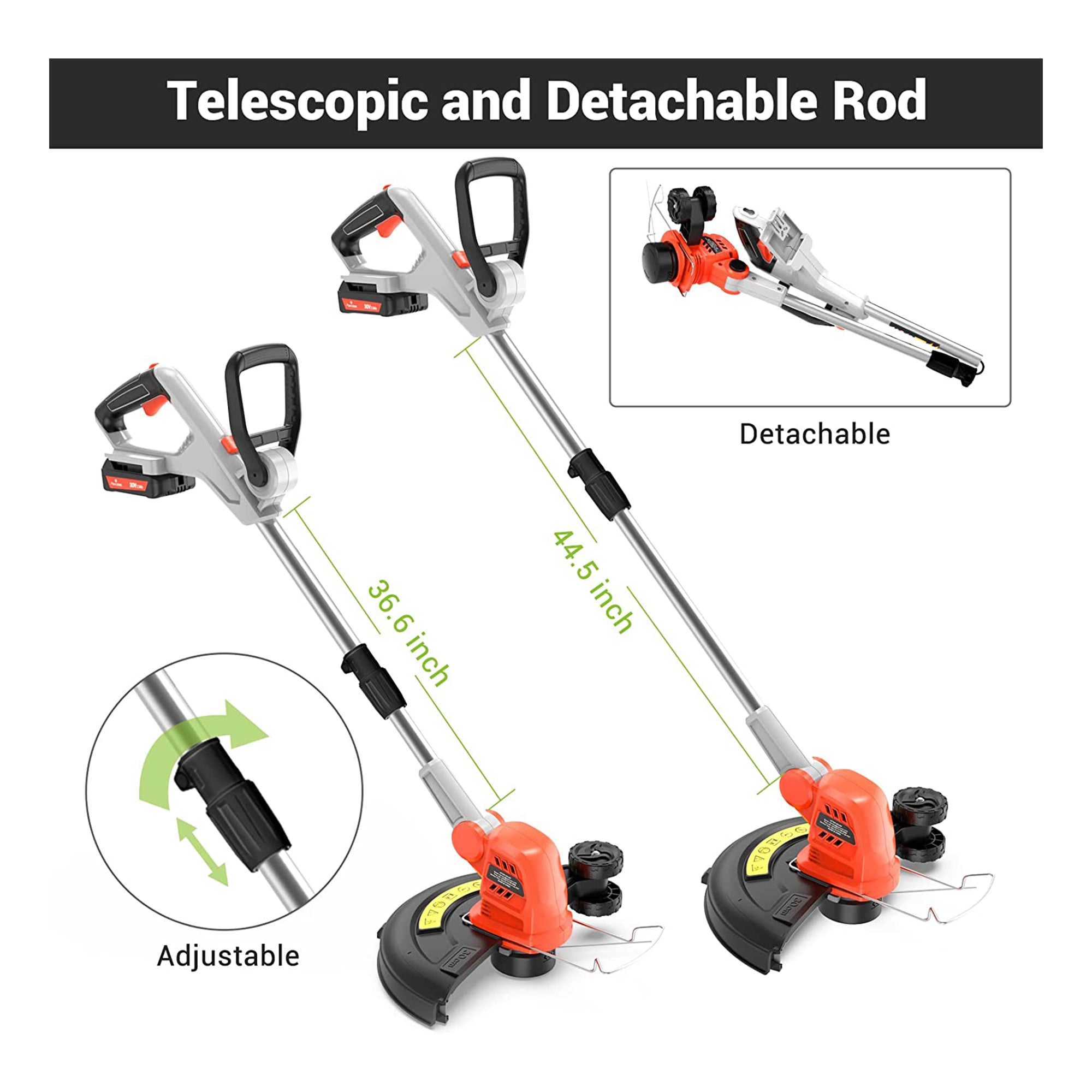 PAXCESS Cordless String Trimmer with Battery & Electric Power Washer with Nozzle