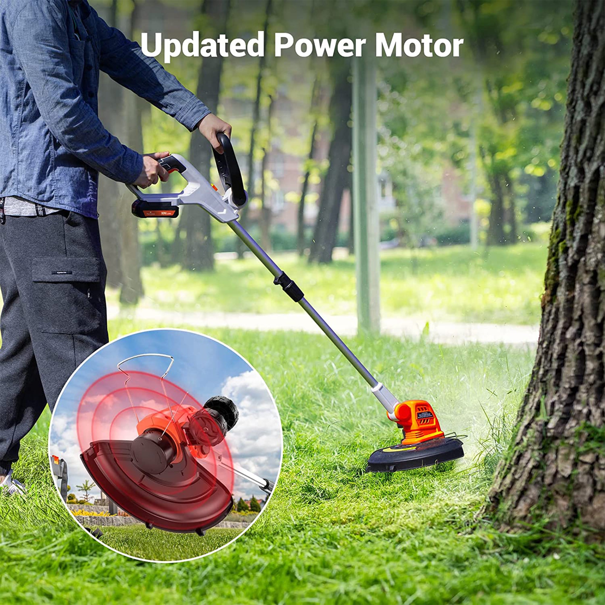PAXCESS Cordless String Trimmer with Battery & Electric Power Washer with Nozzle