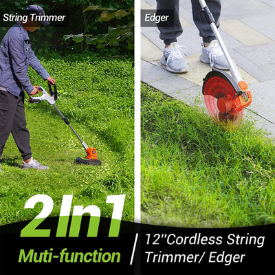 PAXCESS Cordless String Trimmer with Battery & Electric Power Washer with Nozzle