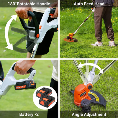 PAXCESS Cordless String Trimmer with Battery & Electric Power Washer with Nozzle