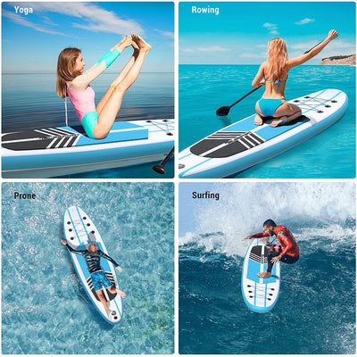 TELESPORT Paddle Boards Inflatable Paddleboard w/Accessories, White & Blue(Used) - VMInnovations