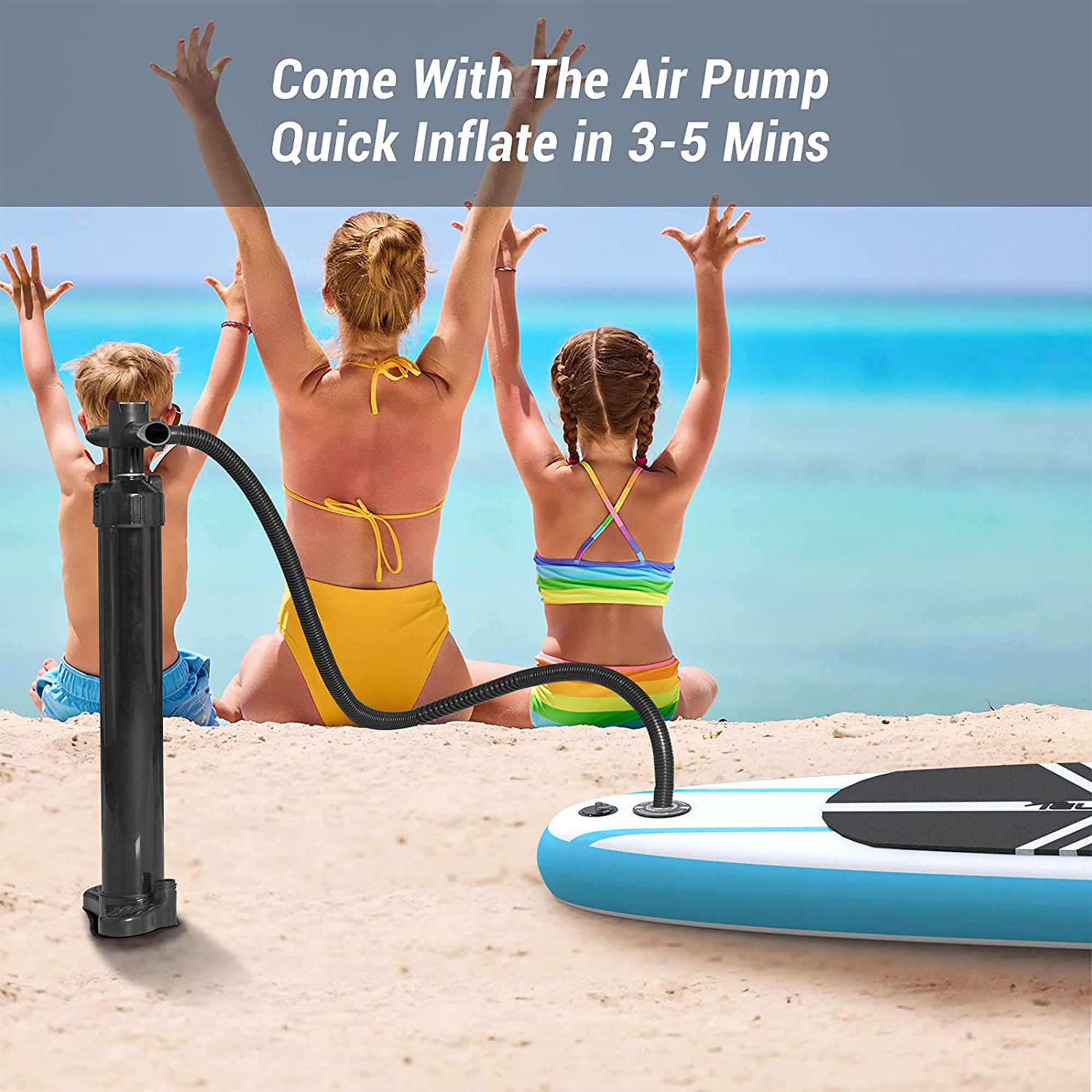 TELESPORT Paddle Boards Inflatable Paddleboard w/Accessories, White & Blue(Used) - VMInnovations