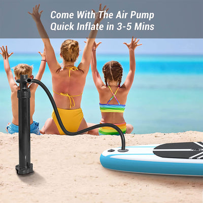 TELESPORT Paddle Boards Inflatable Paddleboard w/Accessories, White & Blue(Used) - VMInnovations