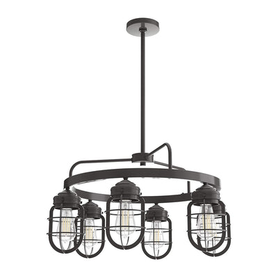 Hunter Fan Company Starklake 6 Bulb Rustic Hanging Chandelier, Noble Bronze - VMInnovations