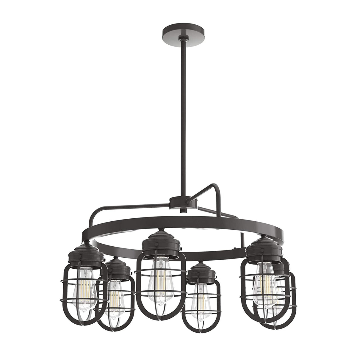 Hunter Fan Company Starklake 6 Bulb Rustic Hanging Chandelier, Bronze(For Parts) - VMInnovations