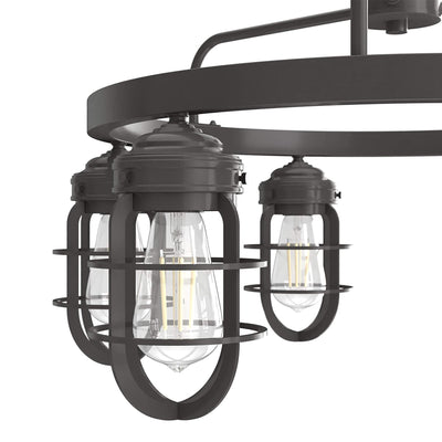 Hunter Fan Company Starklake 6 Bulb Rustic Hanging Chandelier, Noble Bronze - VMInnovations