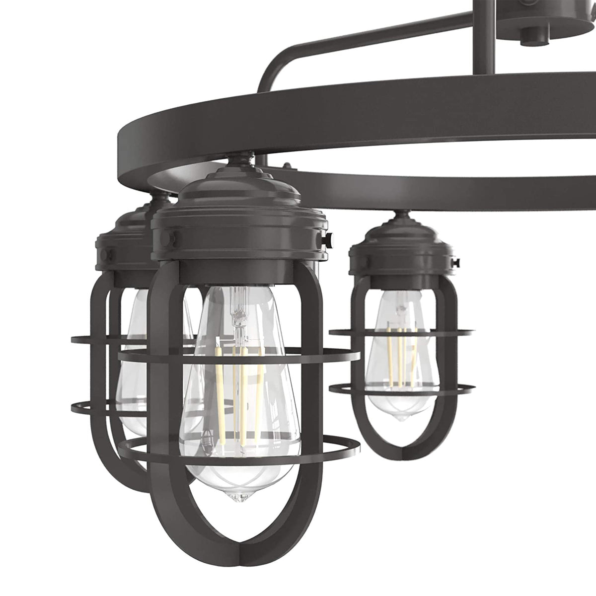 Hunter Fan Company Starklake 6 Bulb Rustic Hanging Chandelier, Bronze(For Parts) - VMInnovations