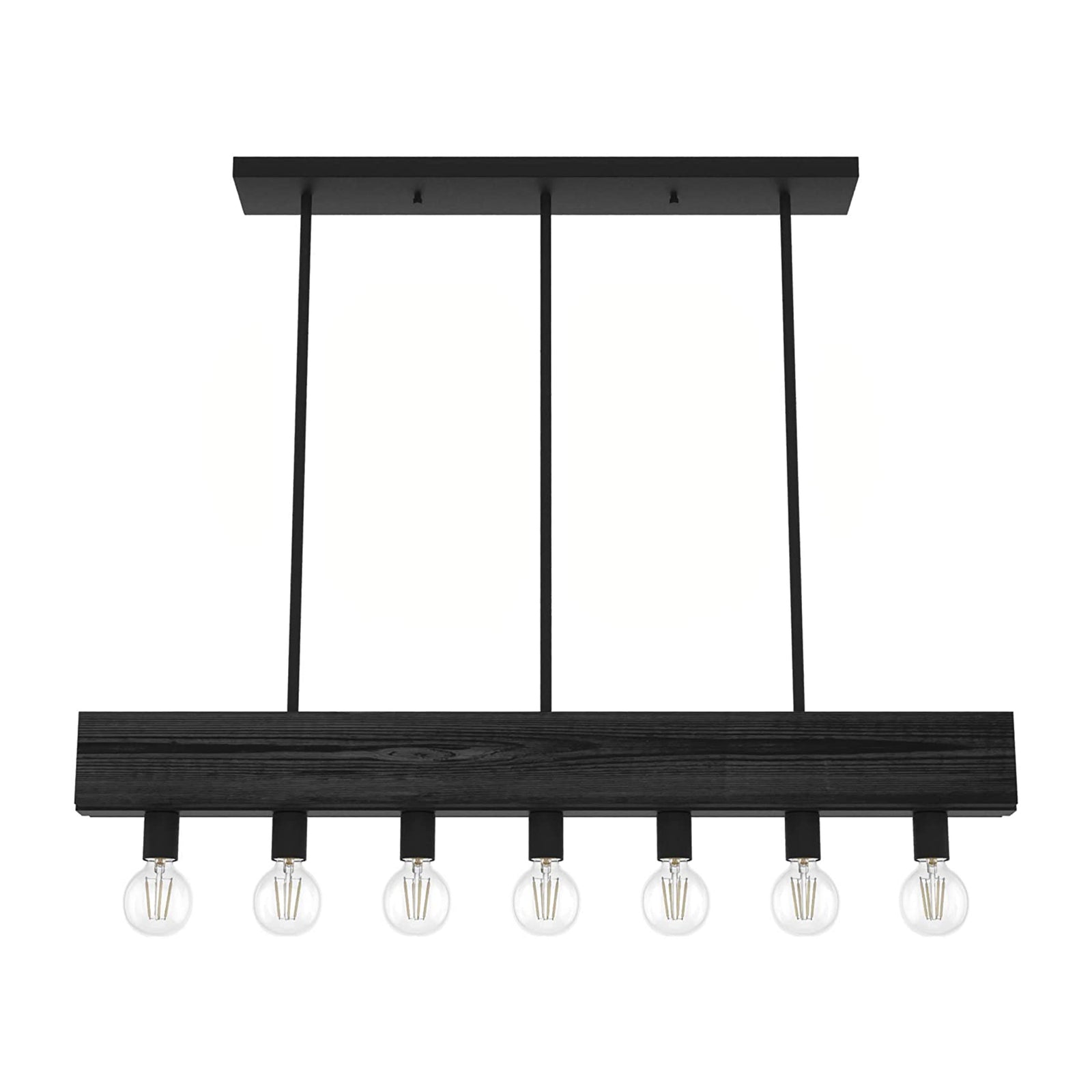Hunter Fan Company Donelson 7 Light Linear Wood Chandelier Fixture, Natural Iron - VMInnovations