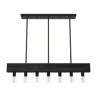 Hunter Fan Company Donelson 7 Light Linear Wood Chandelier Fixture, Natural Iron - VMInnovations