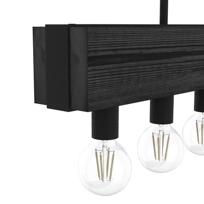 Hunter Fan Company Donelson 7 Light Linear Wood Chandelier Fixture, Natural Iron - VMInnovations