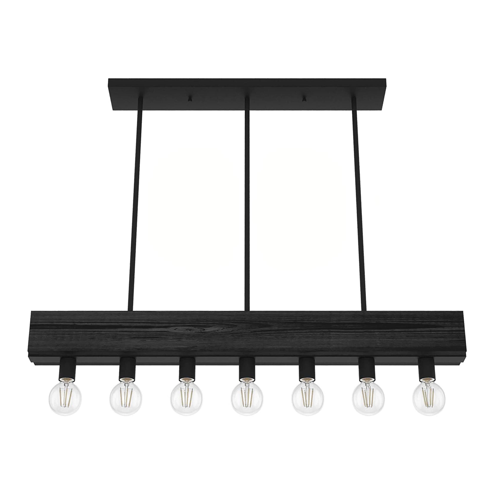 Hunter Fan Company Donelson 7 Light Linear Wood Chandelier Fixture, Natural Iron - VMInnovations