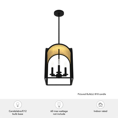 Hunter Fan Company Dukestown 4 Light Hanging Pendant Light Fixture, Natural Iron